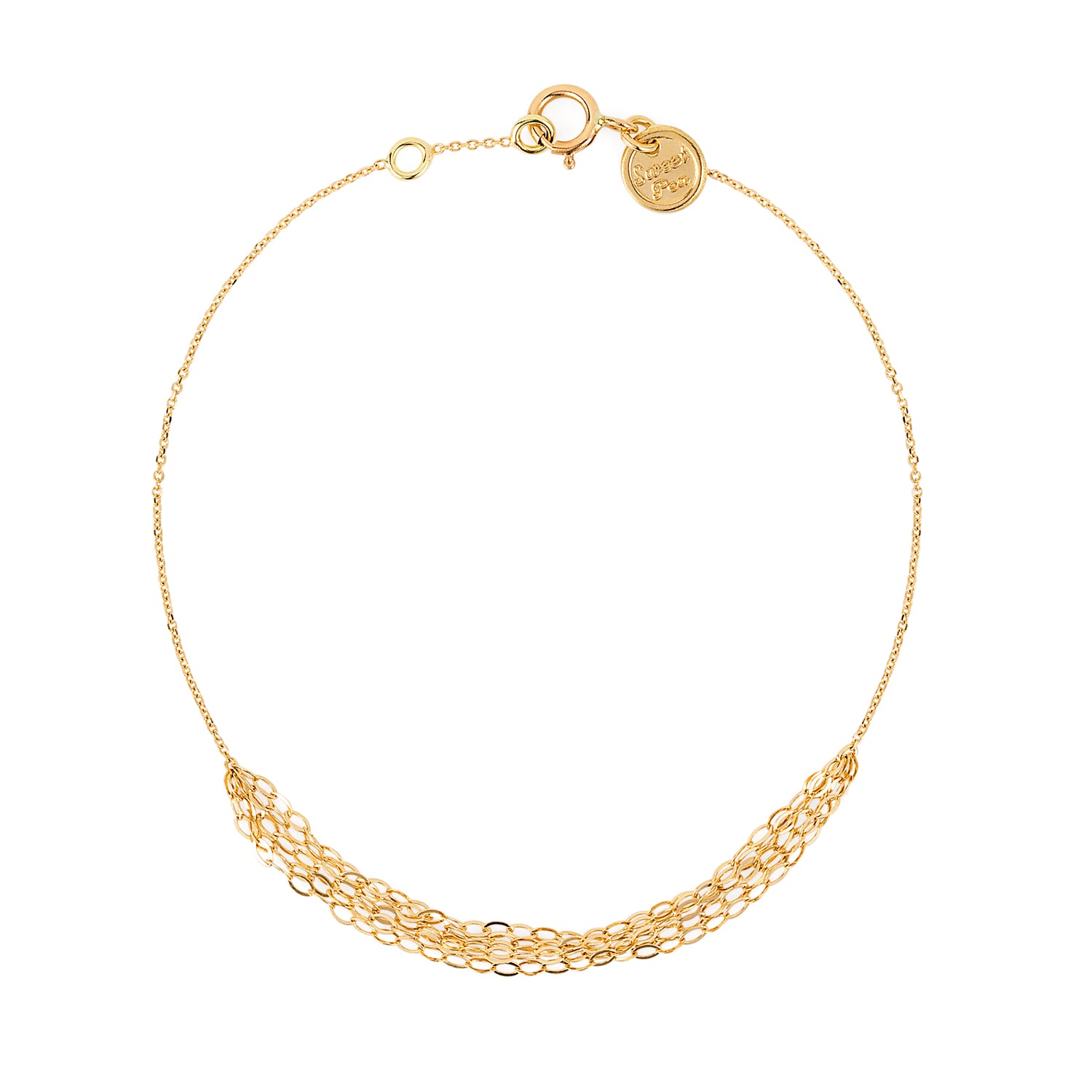 18ct yellow gold bracelet with layered chain section