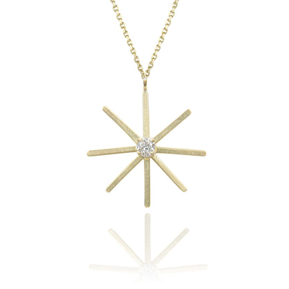 These 18ct yellow gold fine chain necklace is from our Pop Up Daisy Collection. The Flower motif is made up from fine gold petals and features a central Diamond set collet.