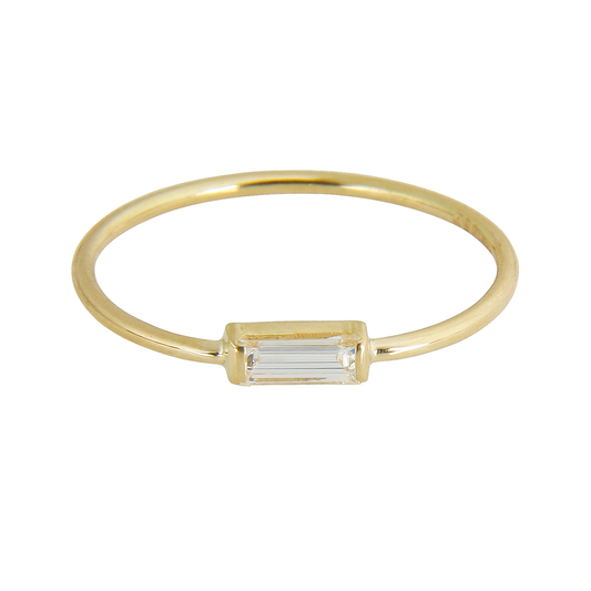 18ct yellow gold Diamond Baguette ring