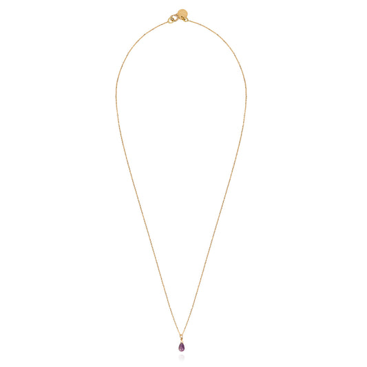 Purple Sapphire Drop Necklace