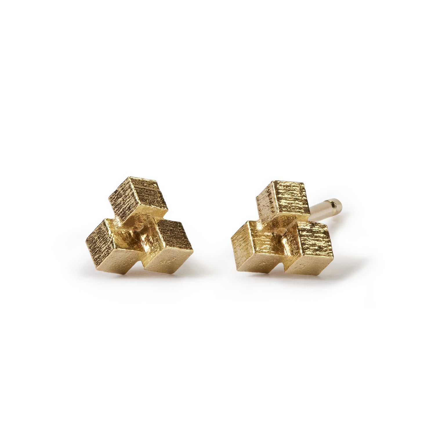 18ct yellow gold Jo Hayes Ward four cube studs