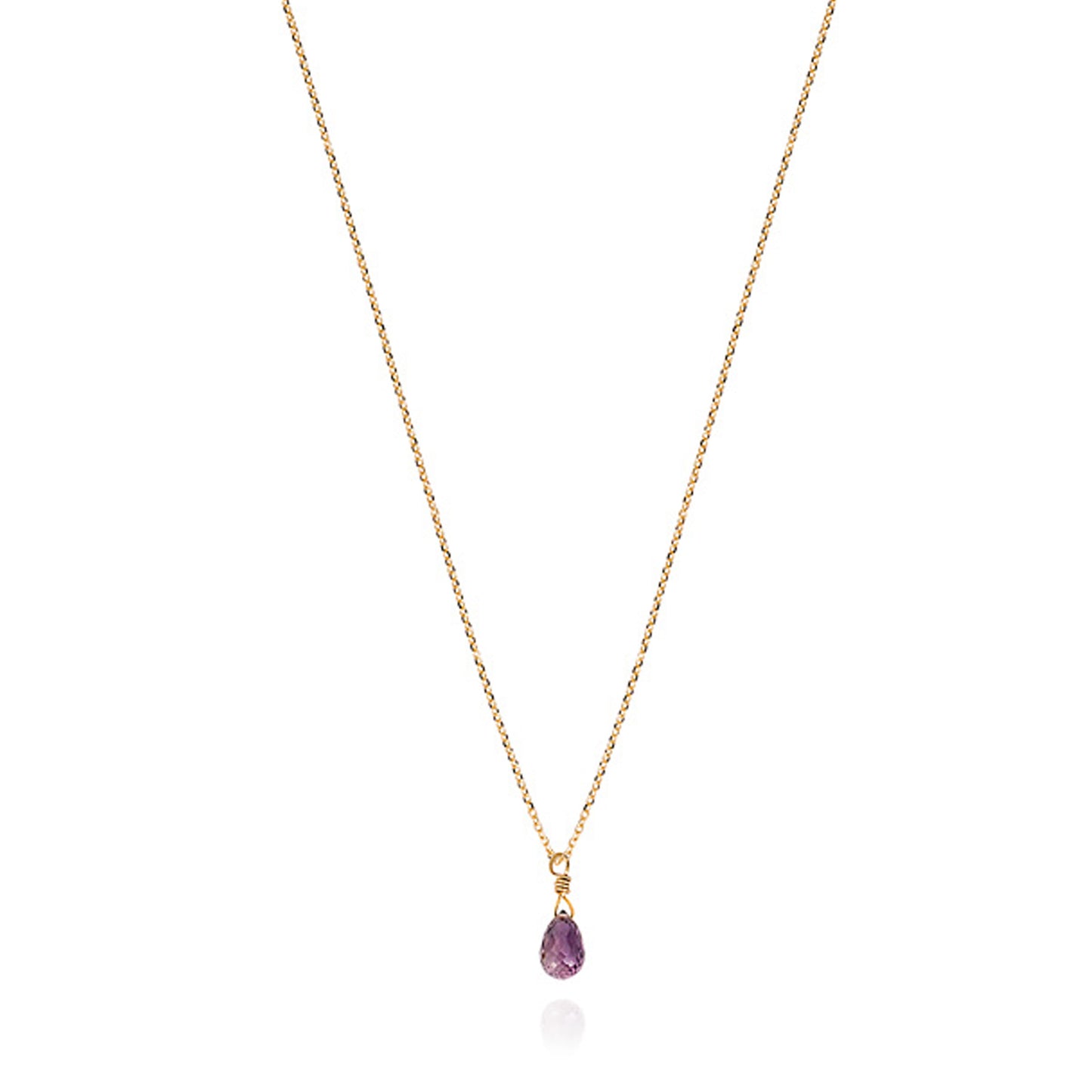 Purple Sapphire Drop Necklace