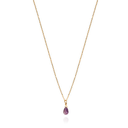 Purple Sapphire Drop Necklace