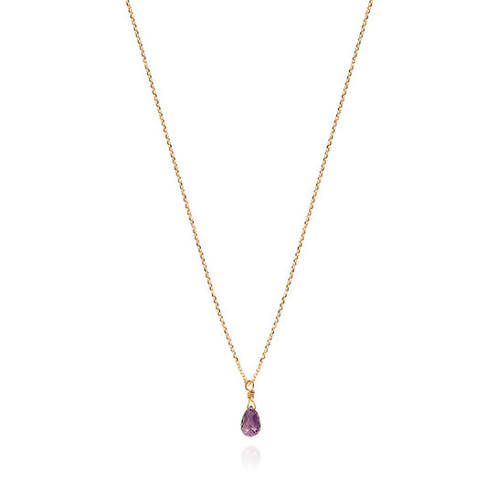 Sapphire Drop Necklace - Purple