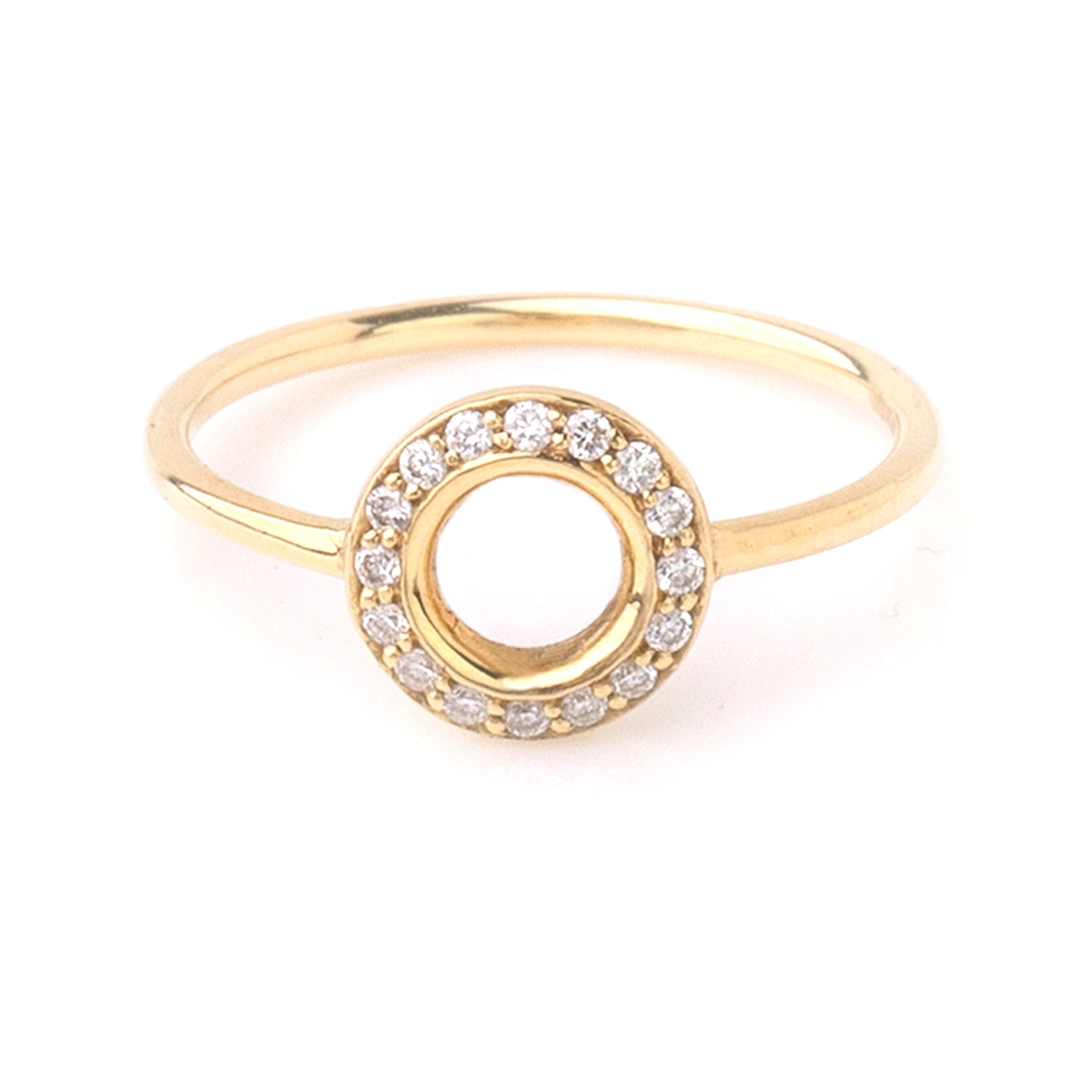 Sweet Pea 18ct yellow gold chunky diamond set halo ring