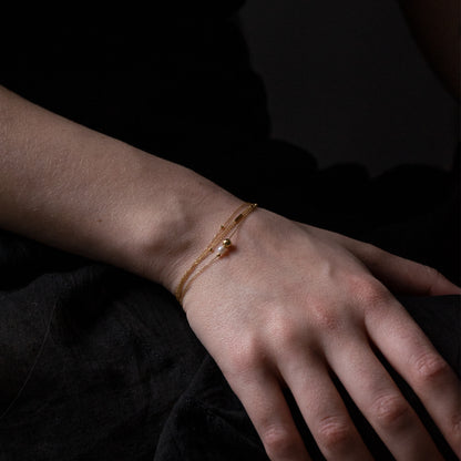Keshi Diamond Multi Strand Bracelet