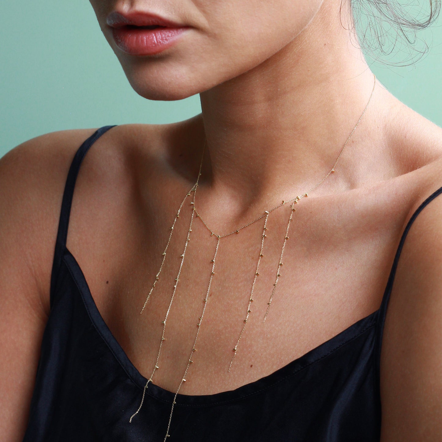 Gold Dust Five Strand Necklace