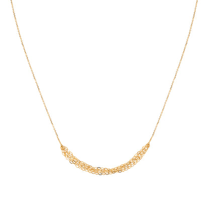 18ct yellow gold necklace with layered chain section