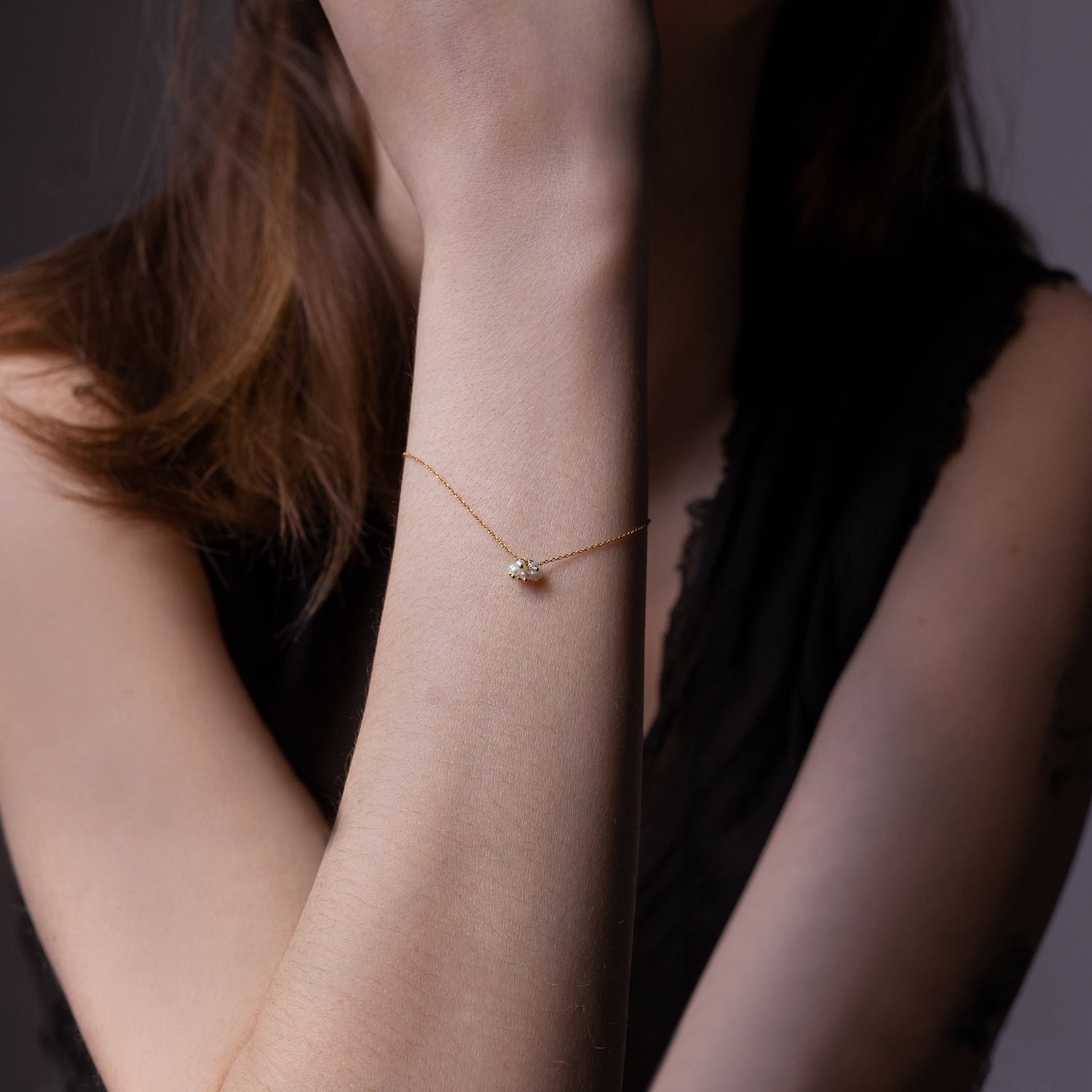 Pearl Cluster Bracelet on model