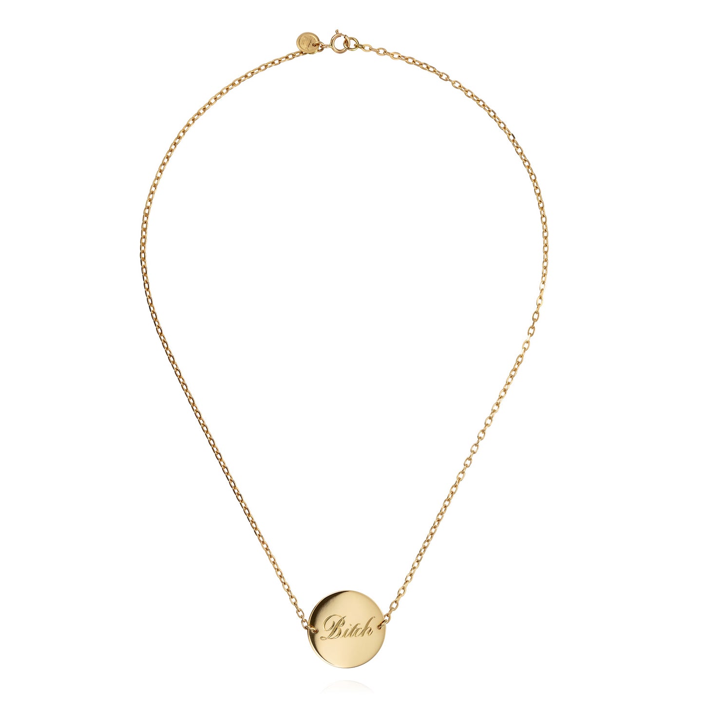 18ct yellow gold engraved disc