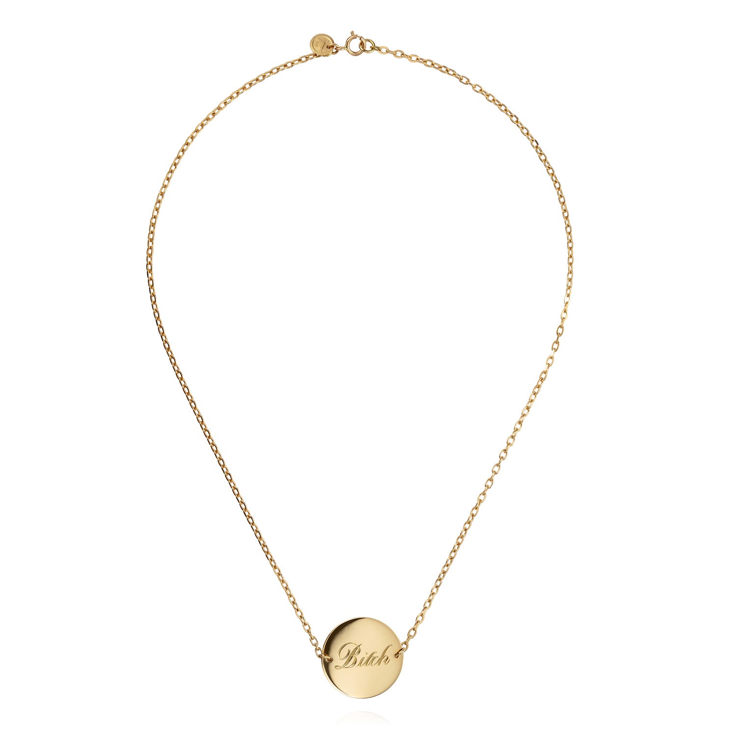 18ct yellow gold engraved disc