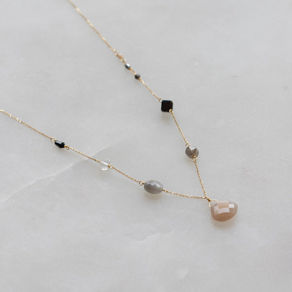 Sale Snowy Saugerties Multi Beaded Necklace With Fan Drop