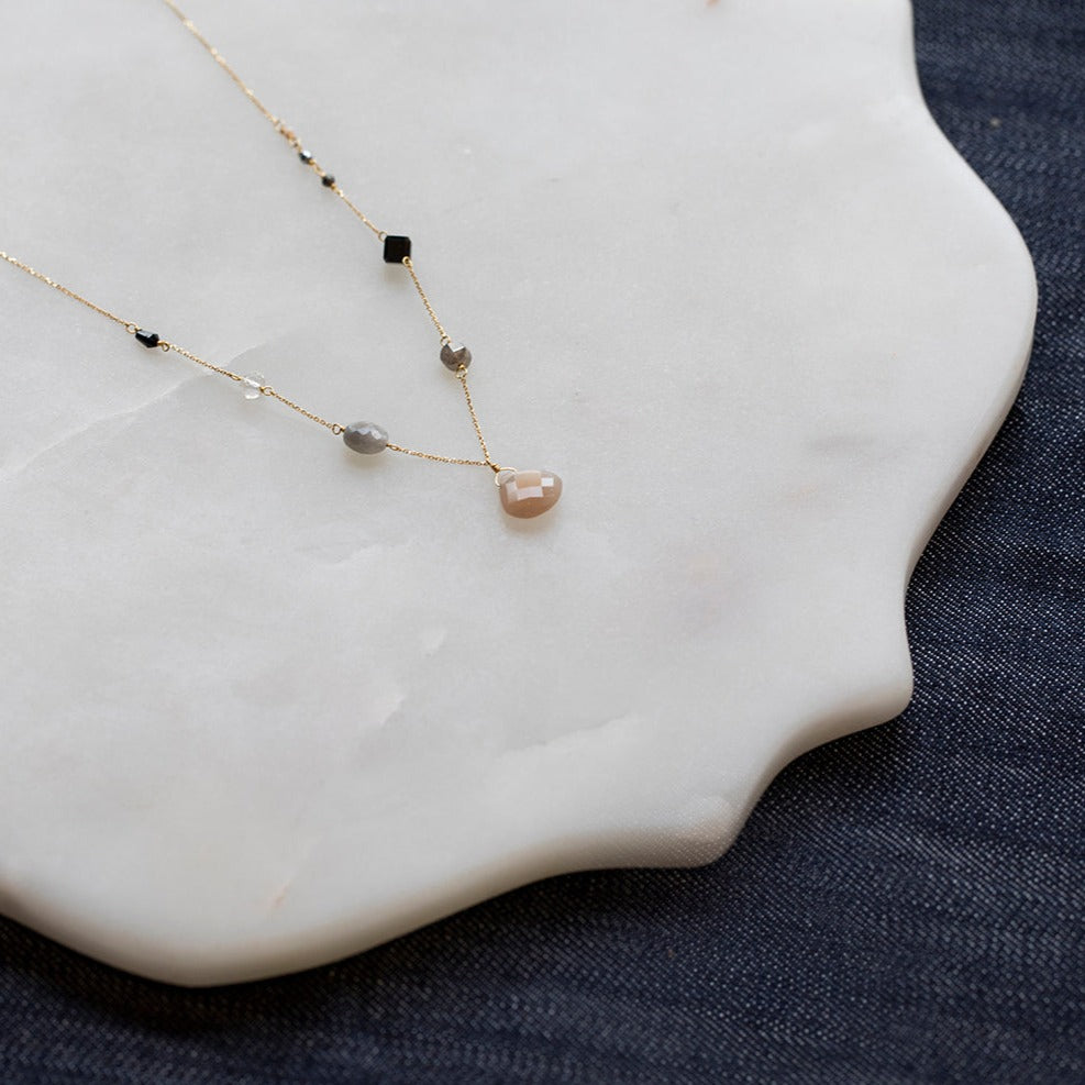 Sale Snowy Saugerties Multi Beaded Necklace With Fan Drop