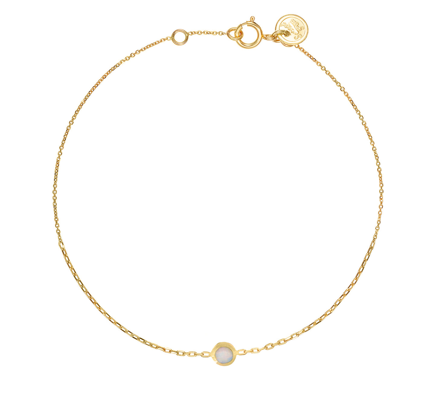 Opal gold chain bracelet