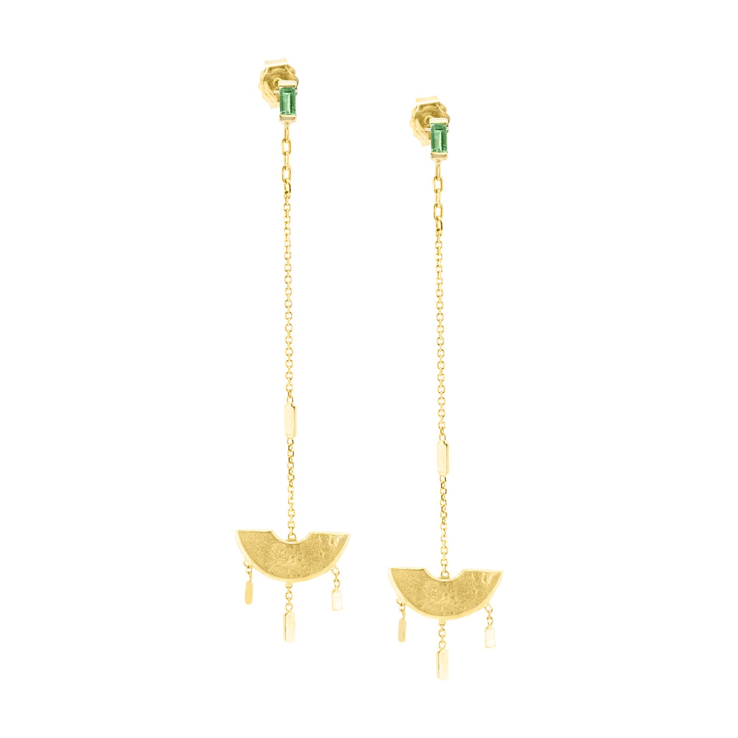 Enchanting Emeralds Long Dangling Earrings