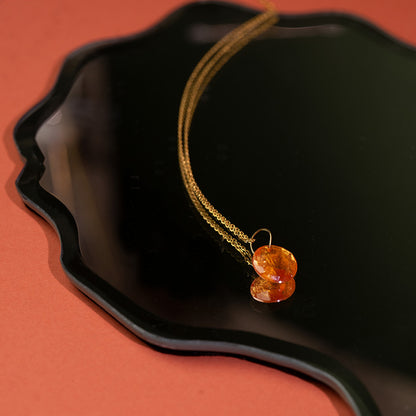 Sale Mandarin Garnet Disc Necklace