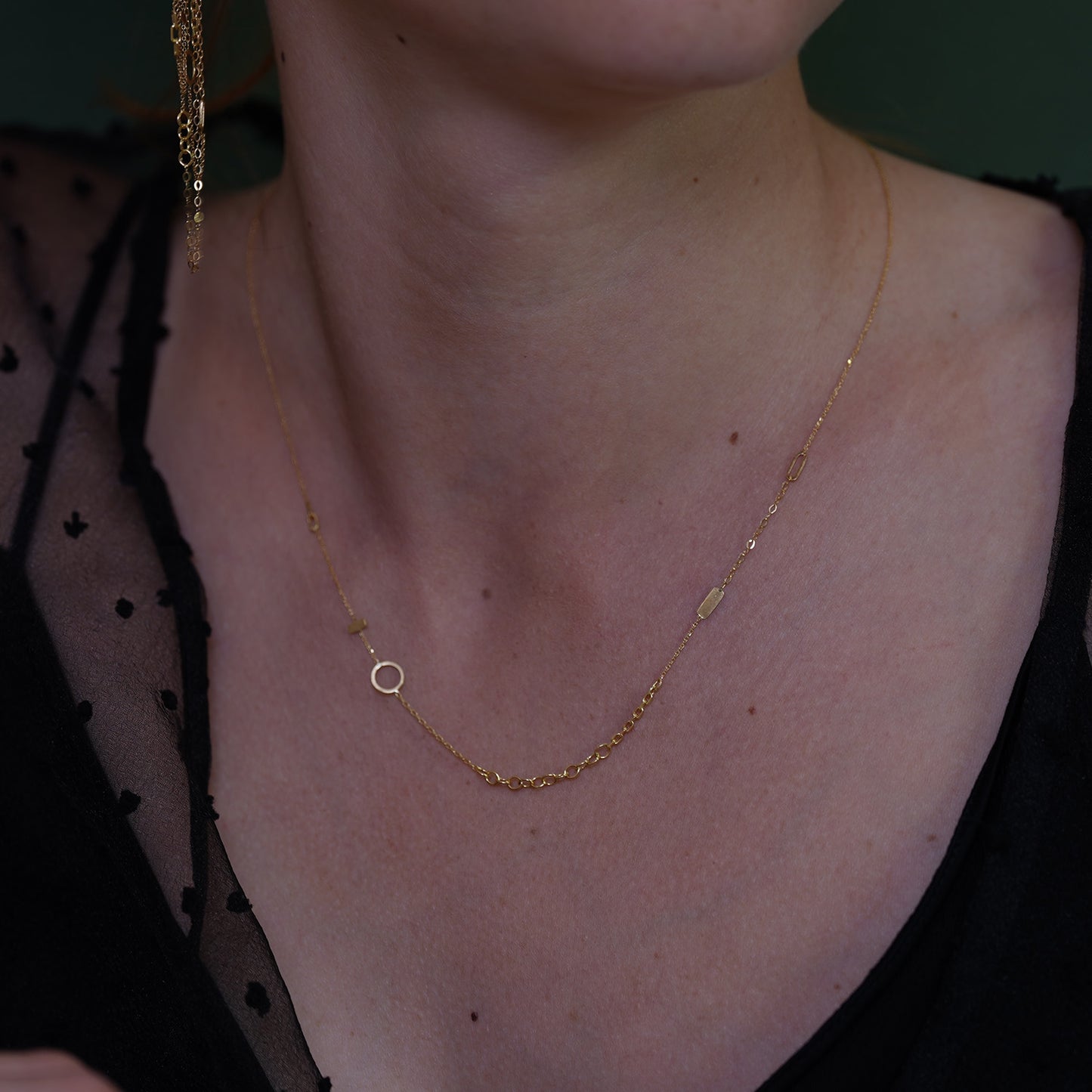 18ct Gold Chains Galore necklace on model