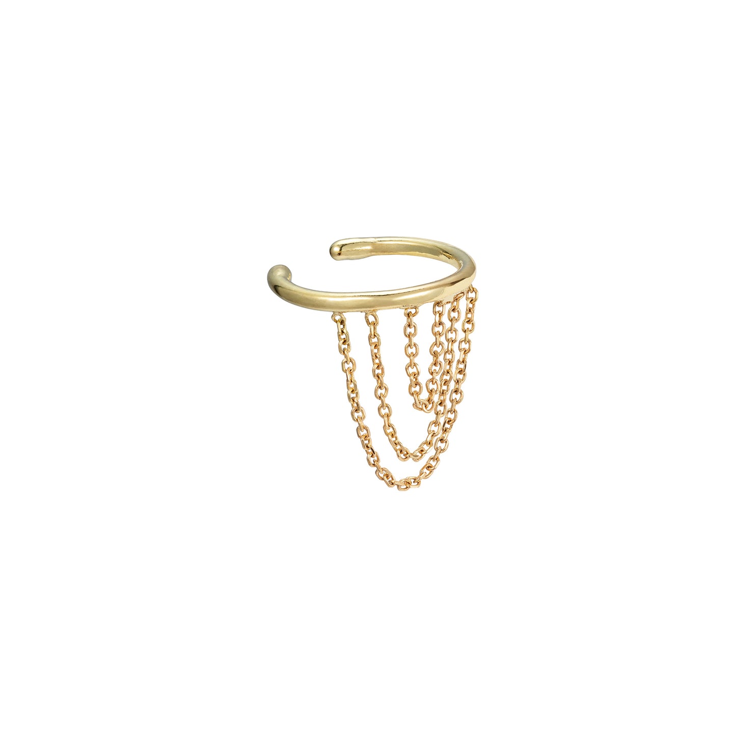 Sweet Pea 18ct yellow gold Nouveau Now cuff with hanging looped chains.