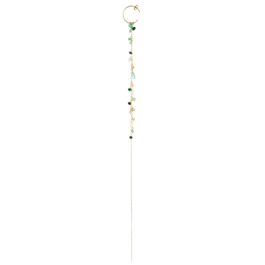 18ct yellow gold small hoop with Emerald beads