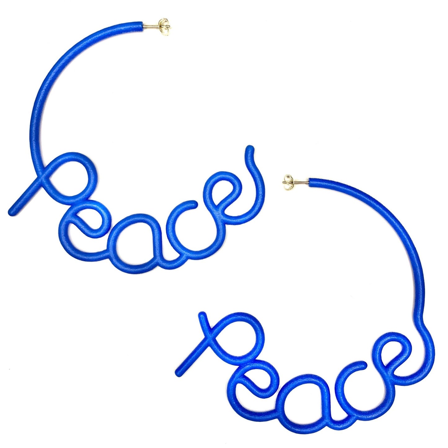 Medium 'Peace' Hoops