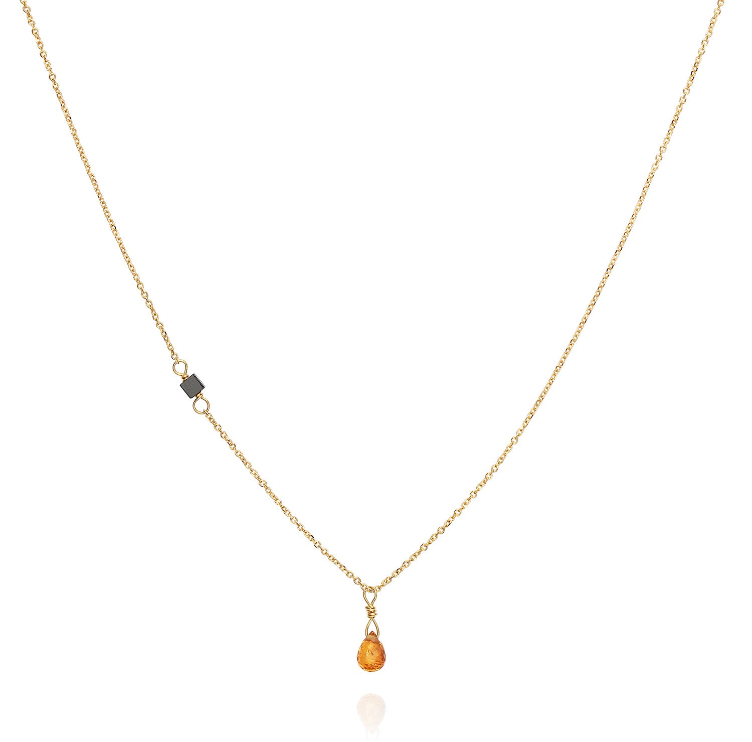 Mystic Chev Sapphire Drop Necklace