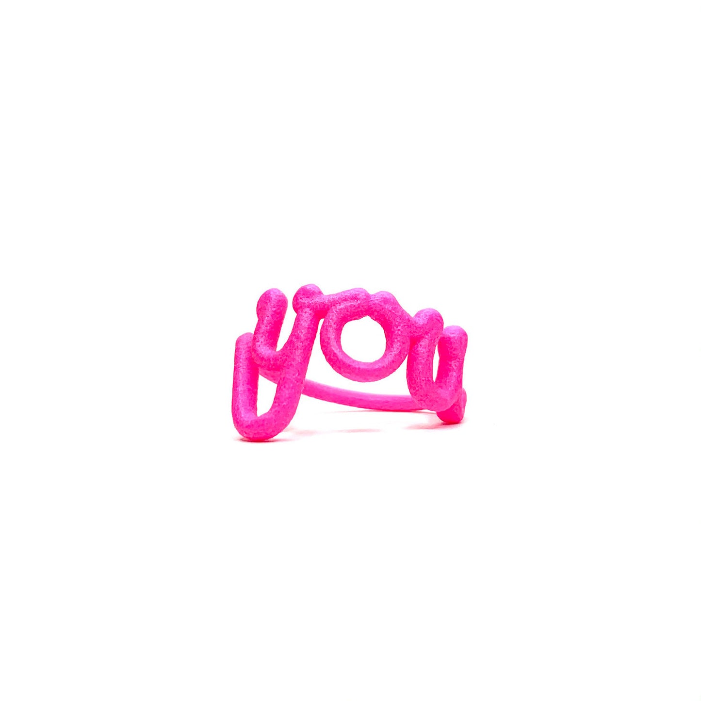 Zoe sherwood The Original This Is ‘You’ Statement Ring neon pink