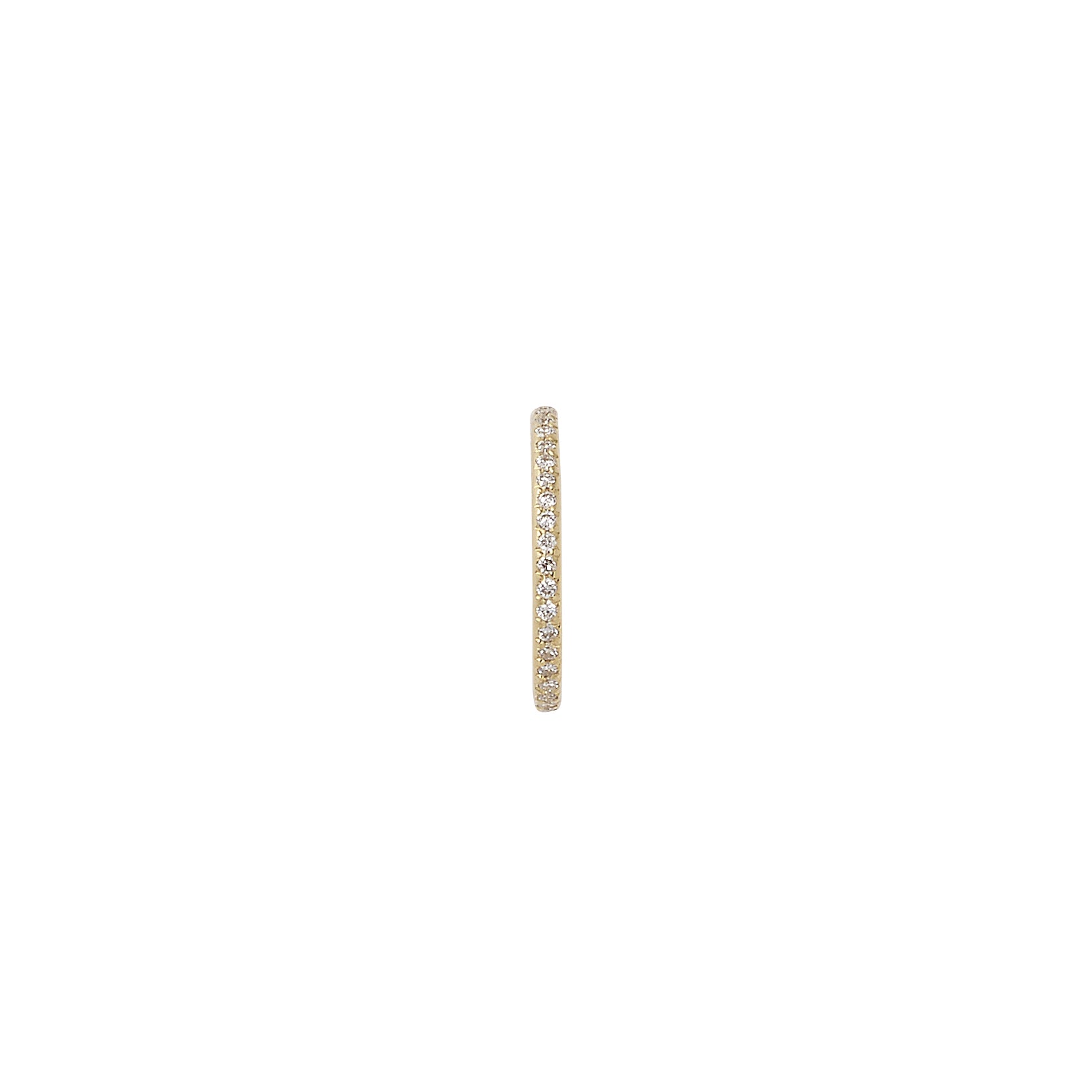 18ct yellow gold hoop earrings pave set with a line of Diamonds