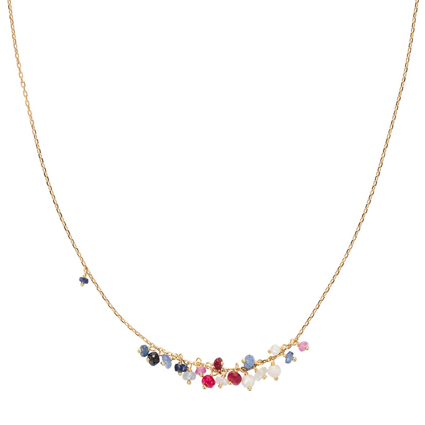 Sale Pogo Punk Ruby Sapphire and Corondum Necklace