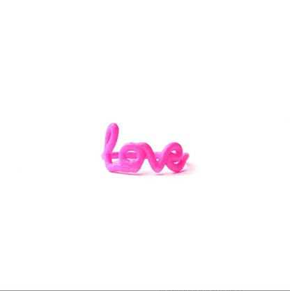 zoe sherwood love ring The Original This Is ‘Love’ Statement Ring in pink