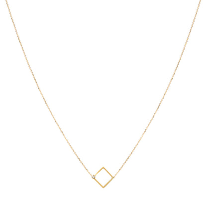 Sweet Pea Precious Maze 18ct yellow gold square diamond chain necklace close up