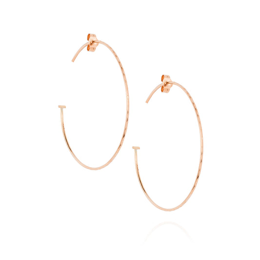 9ct Rose Gold Large Hoops