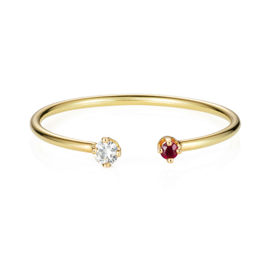 Open Ruby and Diamond Ring