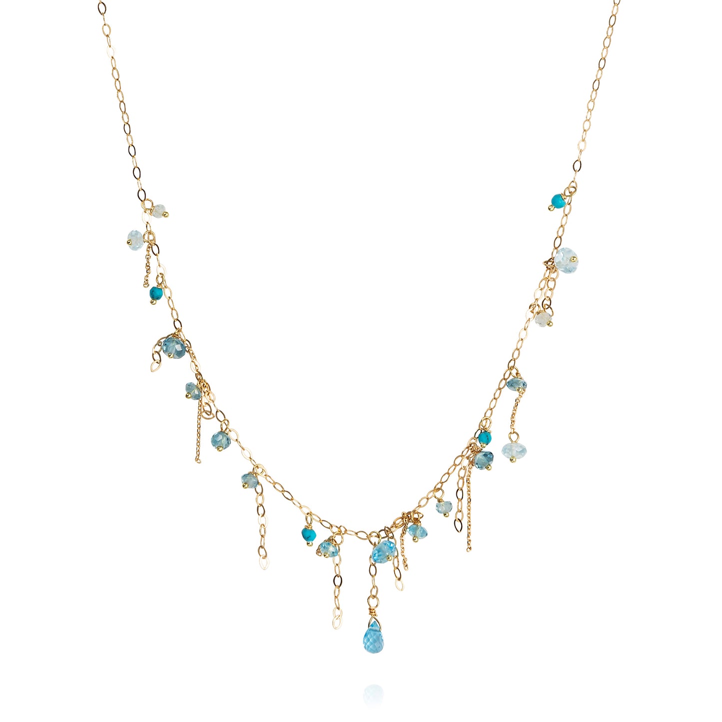 Blue Topaz And Turquoise Necklace