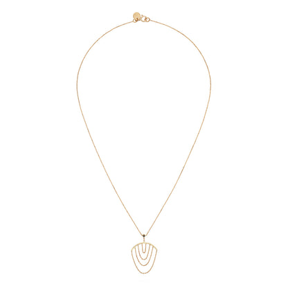 Sweet Pea 18ct yellow gold Nouveau Now black diamond and hanging chain drop necklace.