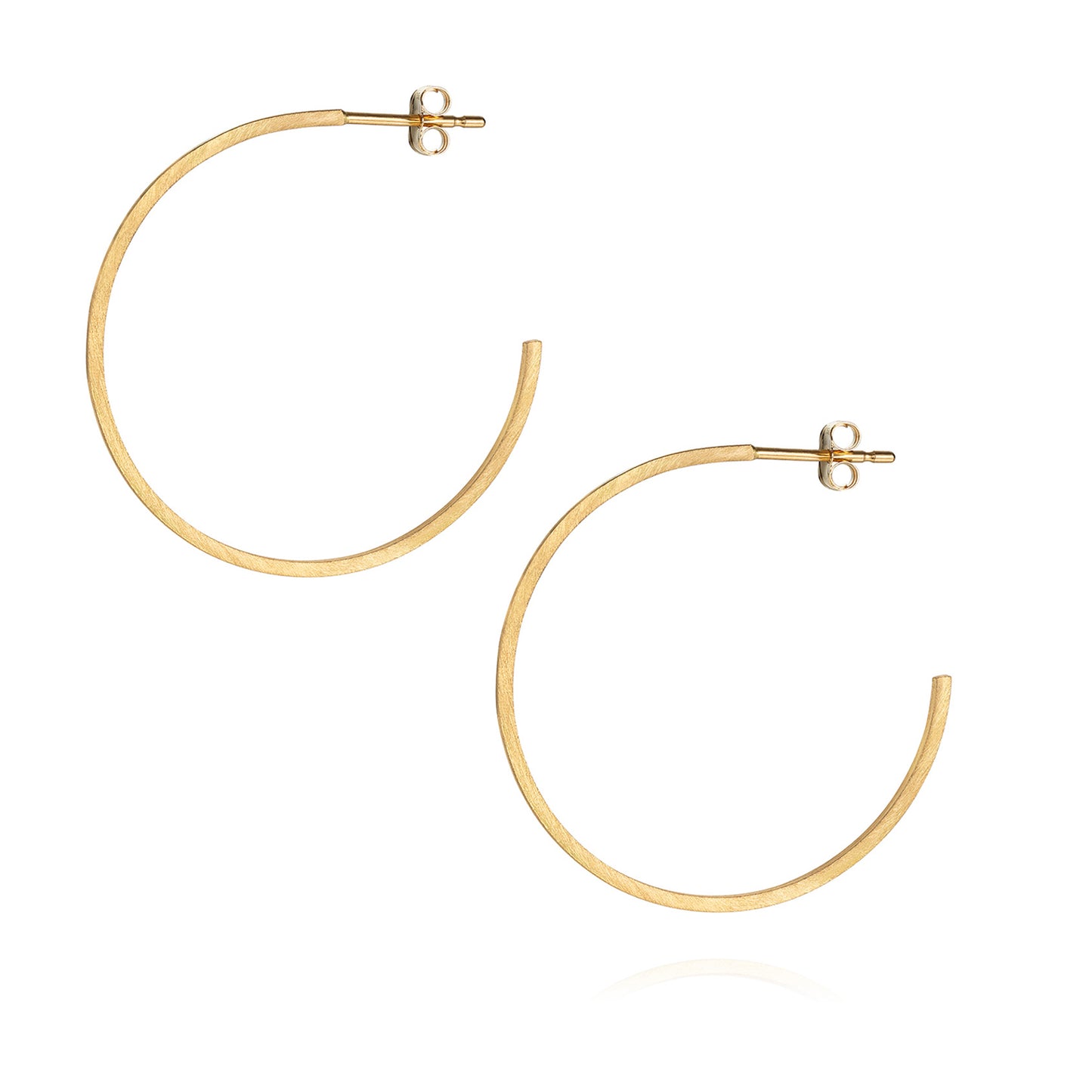 Sweet Pea Precious Maze 18ct yellow gold square wire brushed small hoop earrings