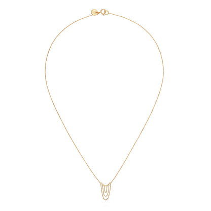 Sweet Pea 18ct yellow gold Nouveau Now small necklace with looped chains. 
