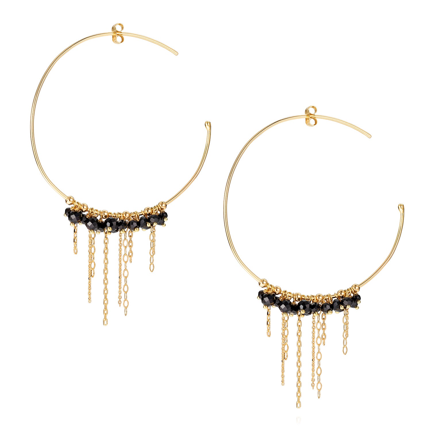 Black Spinel Hoops