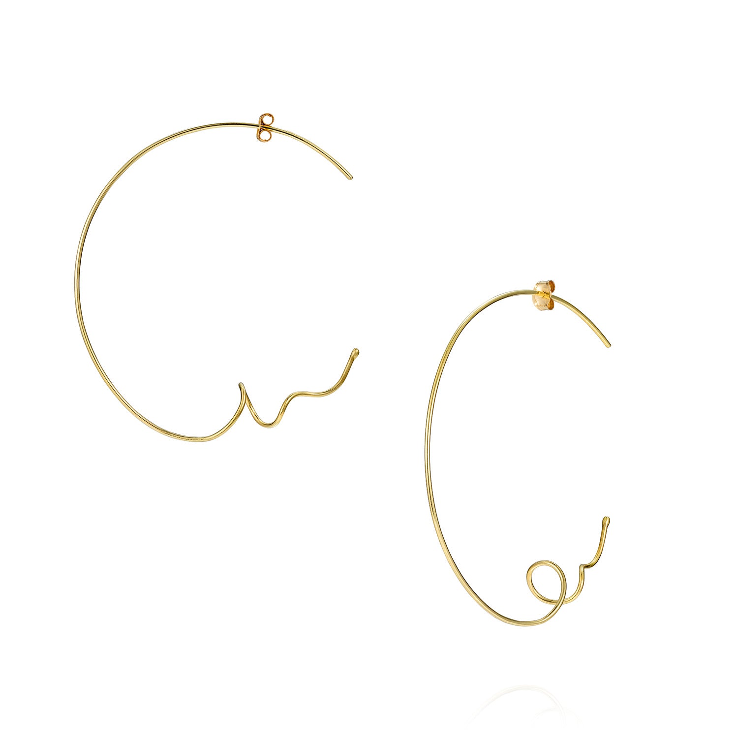 doodles in gold 18ct yellow gold doodle medium hoop earrings