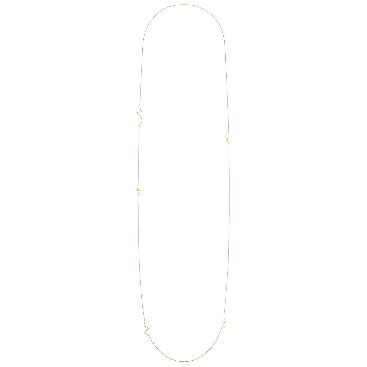 18ct yellow gold long necklace with 5 gold Doodles inserted