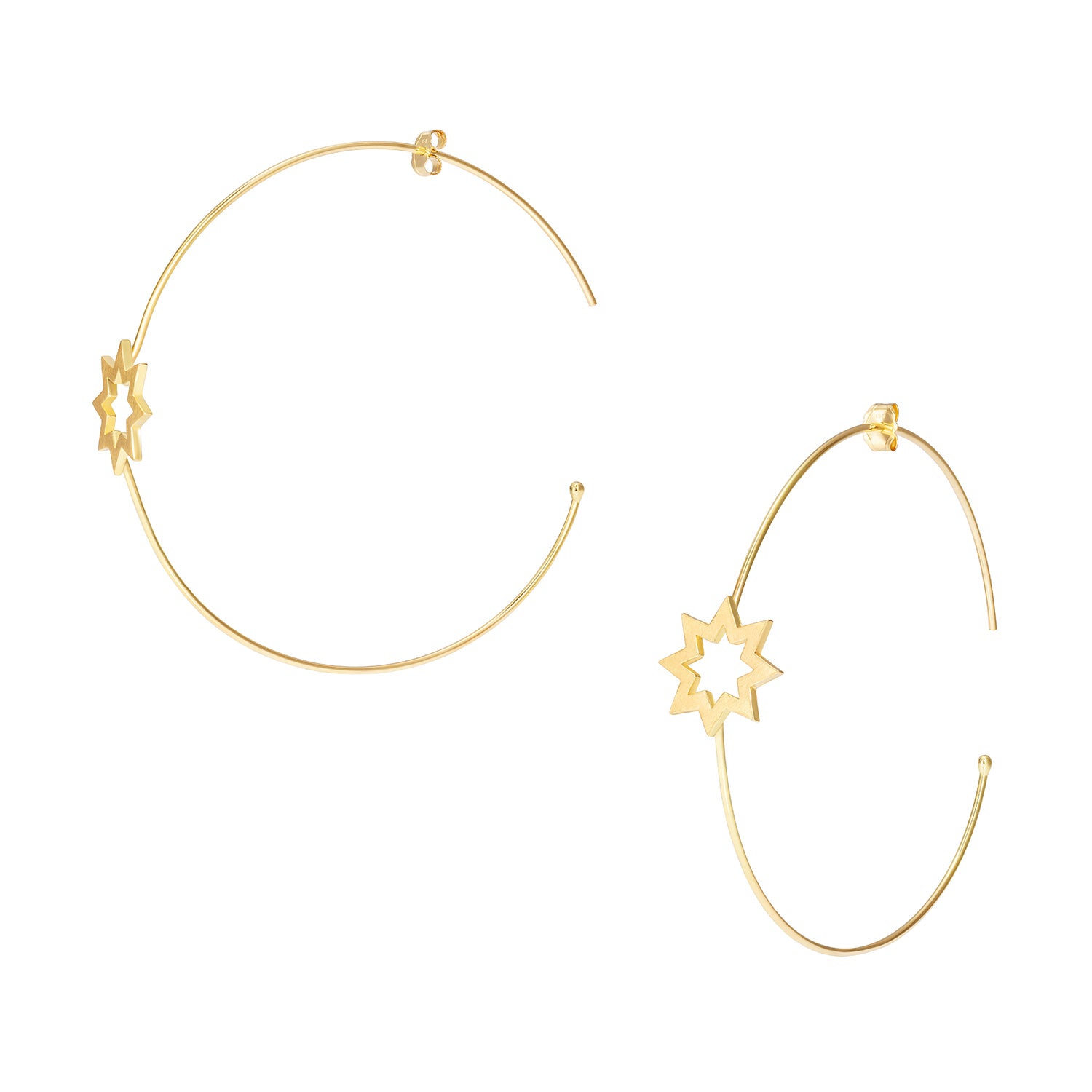 Sweet Pea 18ct yellow gold Reach For The Stars hoop earring. Star and hoop earring.