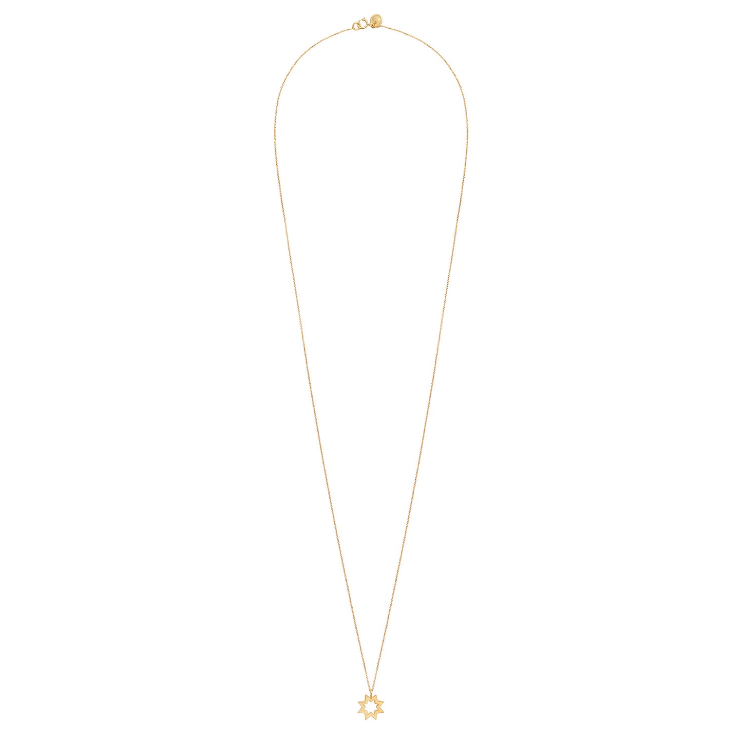 Sweet Pea 18ct yellow gold Reach For The Stars long necklace. Star and chain long necklace.