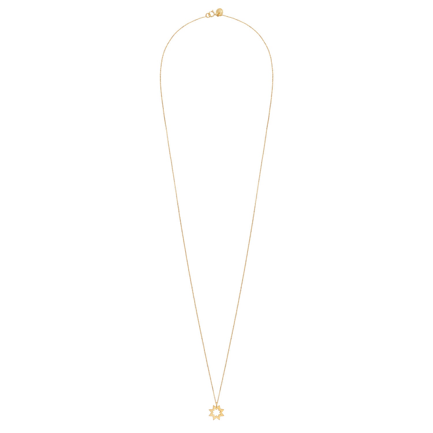 Sweet Pea 18ct yellow gold Reach For The Stars long necklace. Star and chain long necklace.
