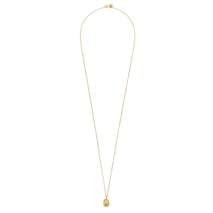 Sweet Pea Moonscape recycled 18ct yellow gold nugget pendant long chain necklace set with white diamond