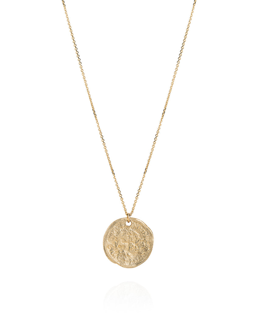 Laura Lee 9ct yellow gold Threepence weather coin necklace 