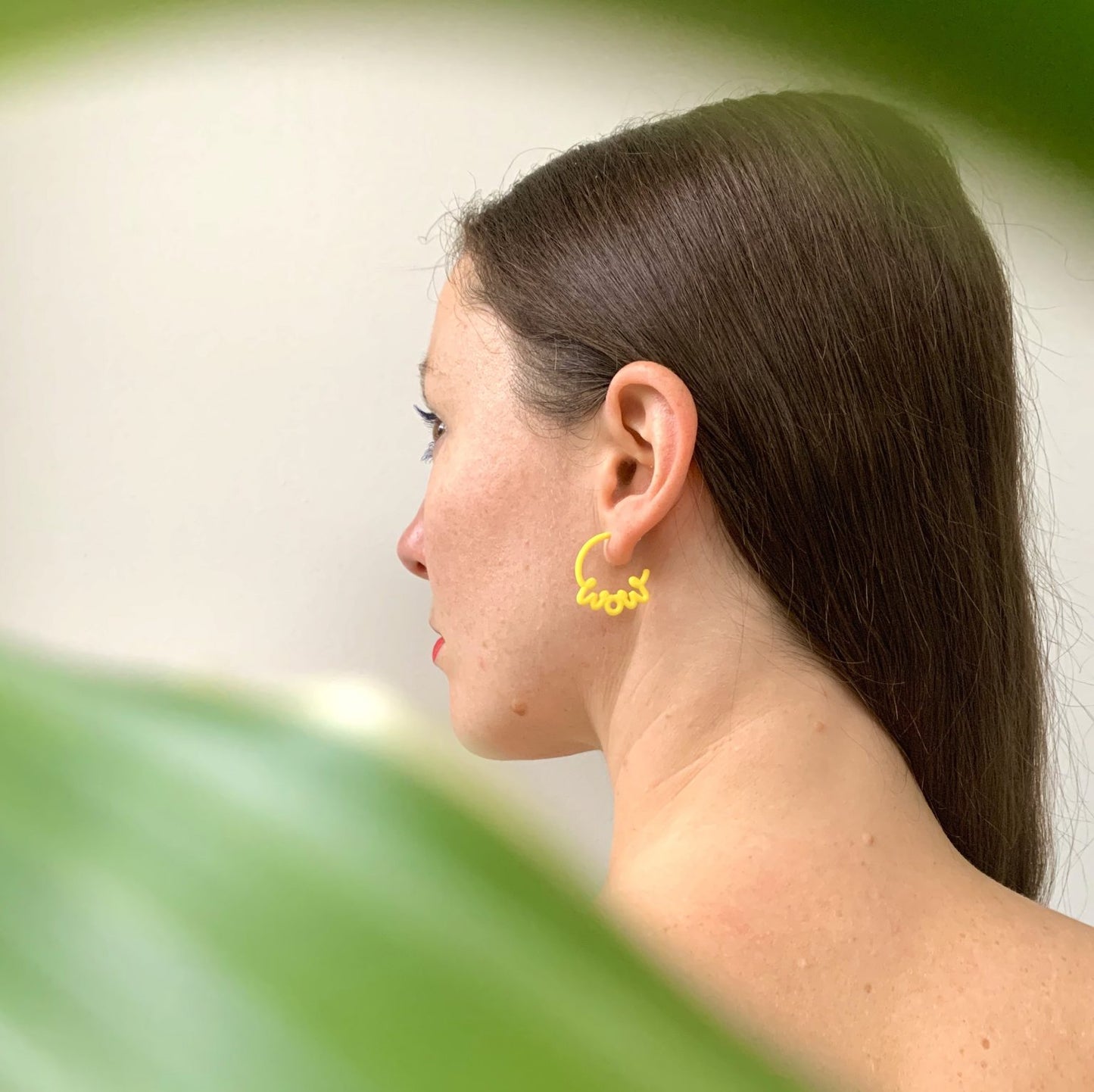 This is ‘WOW’ hoop earrings on model
