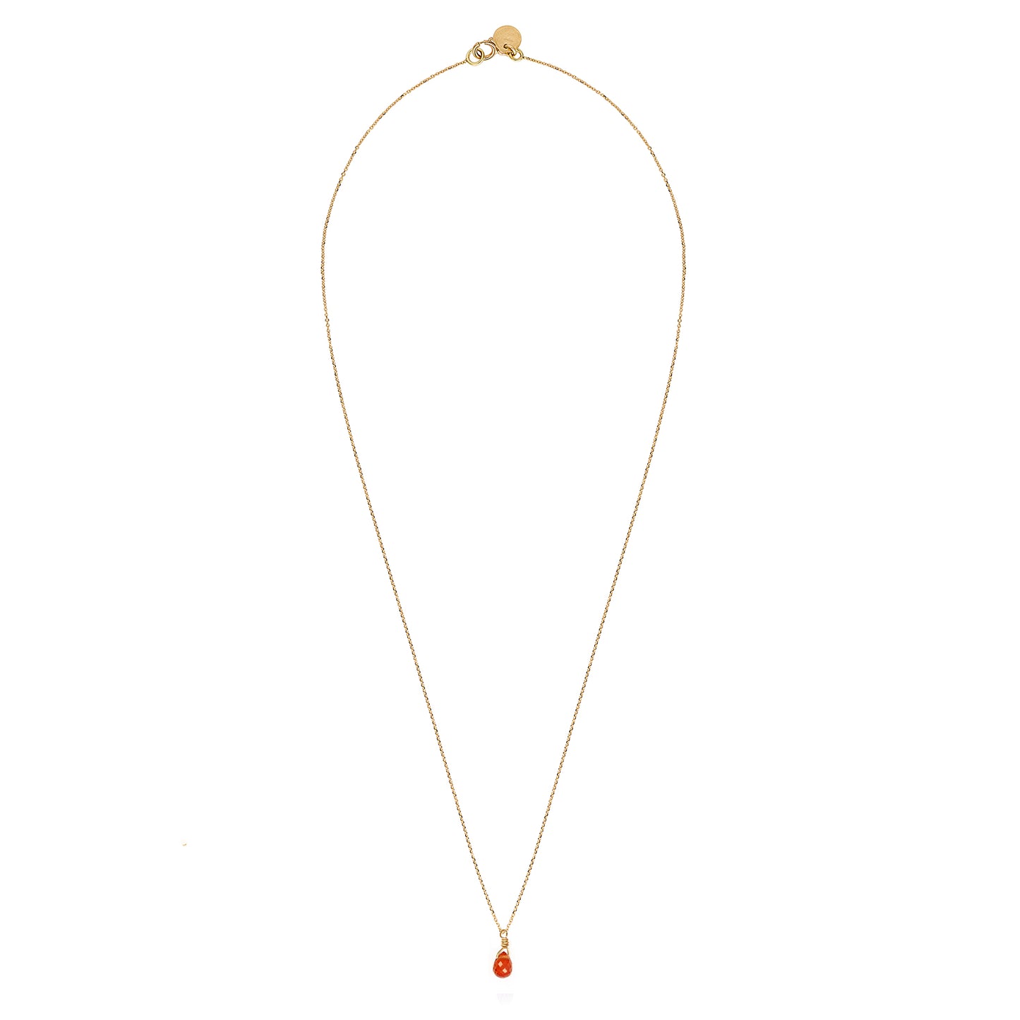 Sapphire Drop Necklace - Orange