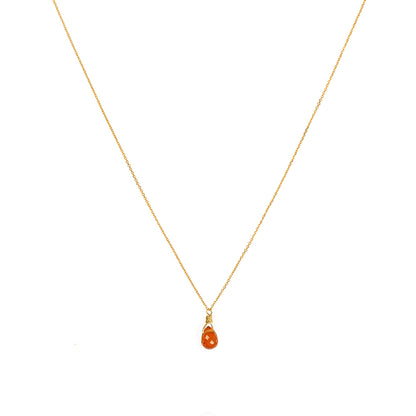 Sapphire Drop Necklace - Orange