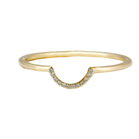 Sweet Pea 18ct yellow gold diamond set horseshoe wedding stacking ring