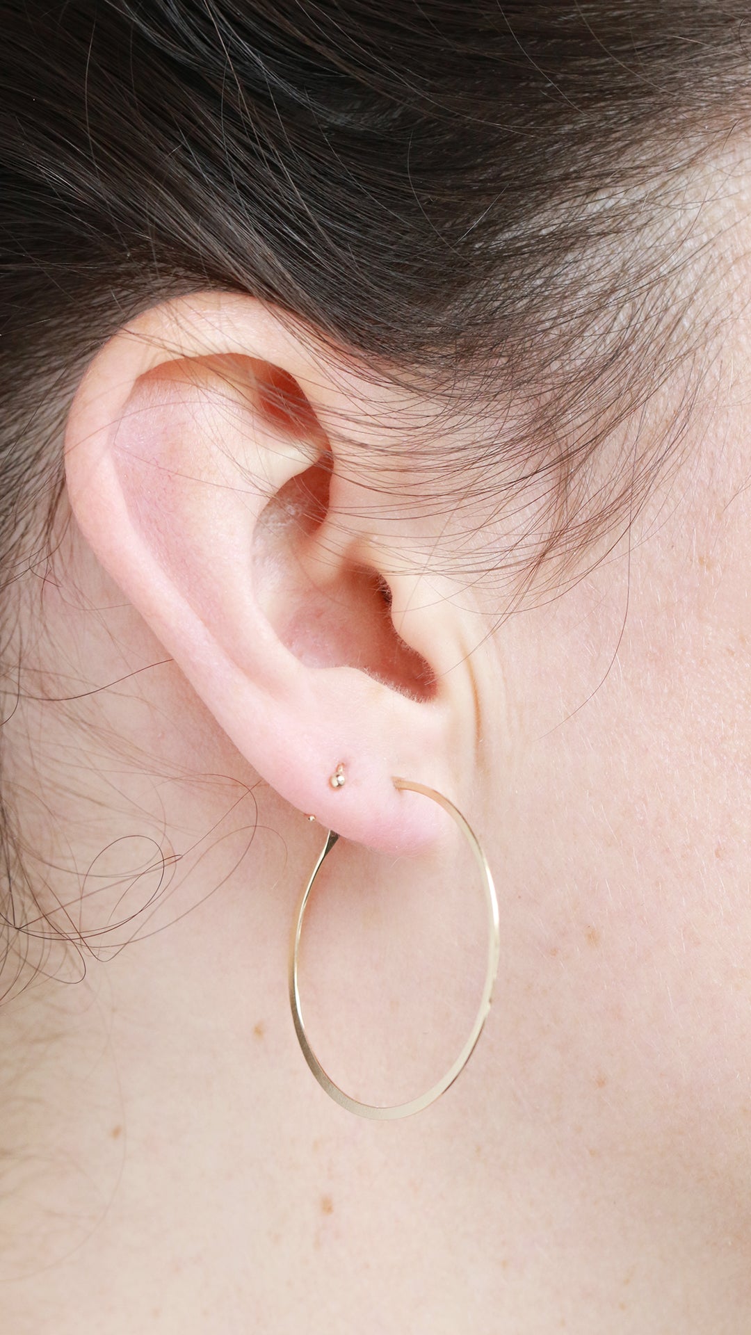 9ct Gold Extra Large Sleeper Hoop Earrings 65mm  Bijou Jewellery